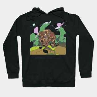 Bison. swirling abstract buffalo Hoodie